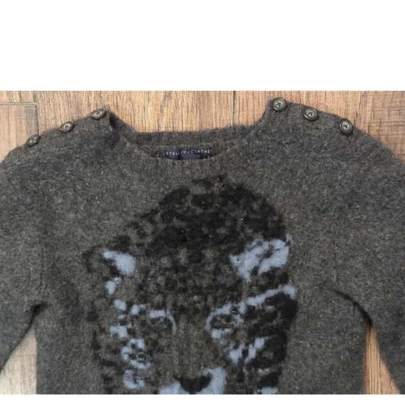 Stella McCartney For Gap Kids Gray Cheetah Cashmere Blend Sweater XXL (14-16). - Picture 6 of 16